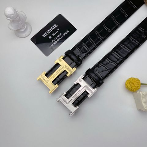  Thắt lưng Homme L'Aquila  - Luxury Italian Genuine Leather Belt Dây Da Vân Cá Sấu 