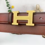  Thắt Lưng Homme Linorvo - Luxury Italian Genuine Leather Belt Dây Da Bò Nâu 