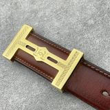 Thắt lưng Homme Monza - Luxury Italian Genuine Leather Belt Dây Da Bò Nâu 