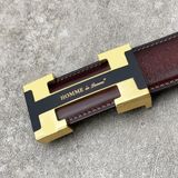  Thắt lưng Homme Palermo - Luxury Italian Genuine Leather Belt Dây Da Bò Nâu 