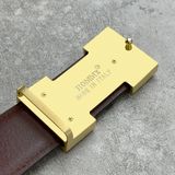  Thắt lưng Homme Palermo - Luxury Italian Genuine Leather Belt Dây Da Bò Nâu 