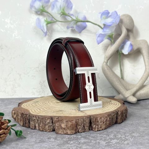  Thắt lưng Homme Monza - Luxury Italian Genuine Leather Belt Dây Da Bò Nâu 