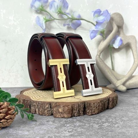  Thắt lưng Homme Monza - Luxury Italian Genuine Leather Belt Dây Da Bò Nâu 