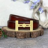  Thắt lưng Homme Monza - Luxury Italian Genuine Leather Belt Dây Da Bò Nâu 