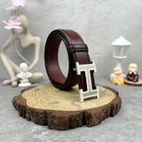  Thắt Lưng Homme Linorvo - Luxury Italian Genuine Leather Belt Dây Da Bò Nâu 