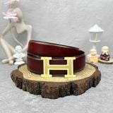  Thắt Lưng Homme Linorvo - Luxury Italian Genuine Leather Belt Dây Da Bò Nâu 