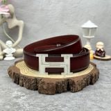  Thắt lưng Homme L'Aquila  - Luxury Italian Genuine Leather Belt Dây Da Bò Nâu 