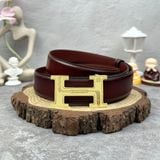  Thắt lưng Homme L'Aquila  - Luxury Italian Genuine Leather Belt Dây Da Bò Nâu 