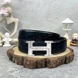  Thắt lưng Homme L'Aquila  - Luxury Italian Genuine Leather Belt Dây Da Vân Cá Sấu 