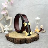  Thắt lưng Homme Palermo - Luxury Italian Genuine Leather Belt Dây Da Bò Nâu 