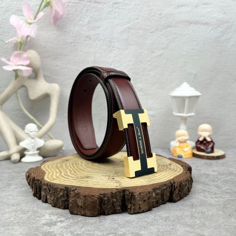  Thắt lưng Homme Palermo - Luxury Italian Genuine Leather Belt Dây Da Bò Nâu 