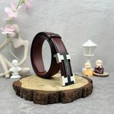  Thắt lưng Homme Palermo - Luxury Italian Genuine Leather Belt Dây Da Bò Nâu 