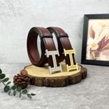  Thắt Lưng Homme Linorvo - Luxury Italian Genuine Leather Belt Dây Da Bò Nâu 