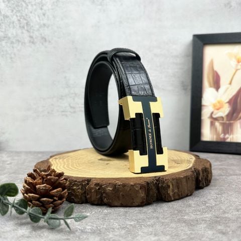  Thắt lưng Homme Palermo - Luxury Italian Genuine Leather Belt Dây Da Vân Cá Sấu 