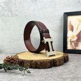  Thắt lưng Homme L'Aquila  - Luxury Italian Genuine Leather Belt Dây Da Bò Nâu 