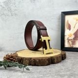  Thắt lưng Homme L'Aquila  - Luxury Italian Genuine Leather Belt Dây Da Bò Nâu 