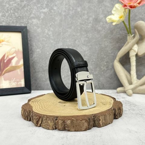  Thắt Lưng Montblanc Westside Trapeze Leather Belt - Black Cao Cấp 