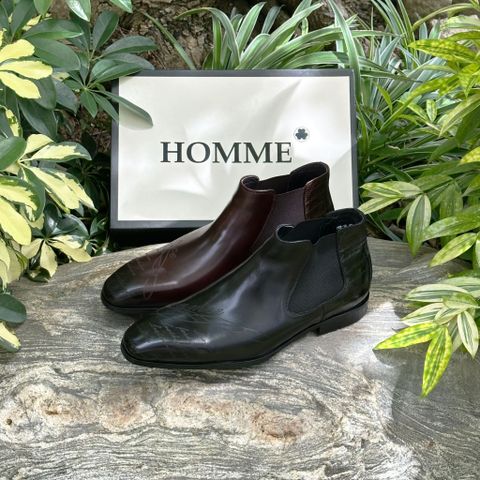  [HÀNG ORDER] Giày Boots Homme Caserta - The Polished Black/Brown Chelsea Boot Cao Cấp 