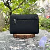  Túi Cầm Tay Homme Bergamo – Italy Luxe Textured Leather Hand Case with Fingerprint Lock 