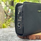  Túi Cầm Tay Homme Bergamo – Italy Luxe Textured Leather Hand Case with Fingerprint Lock 