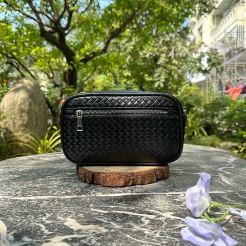  Túi Vân Tay Homme Trento – Italy Luxe Intrecciato Shoulder Bag with Fingerprint Lock 