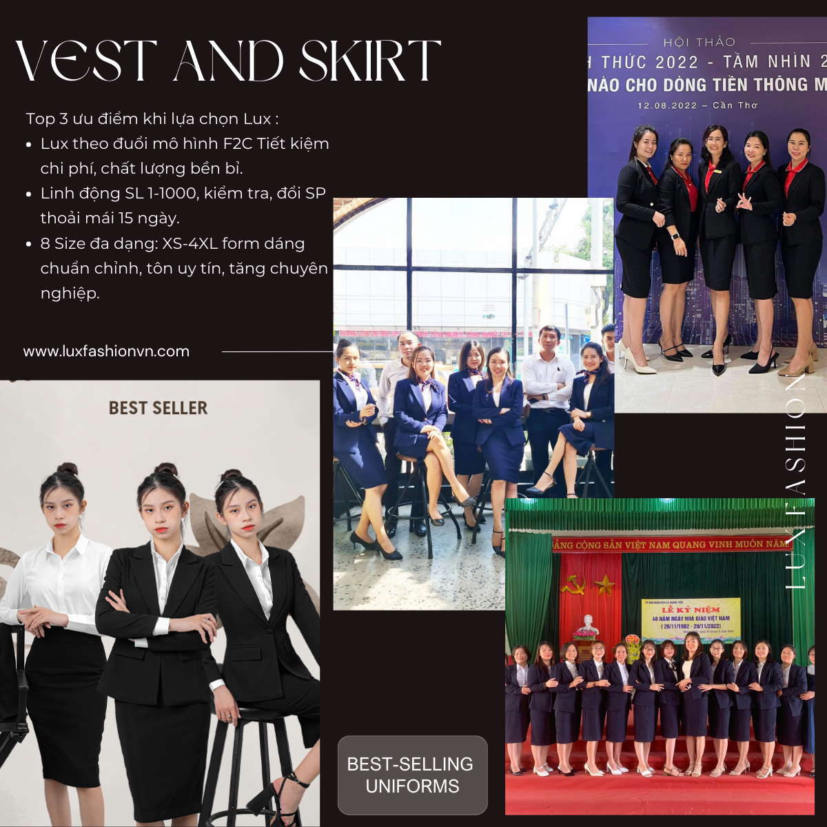  Combo đồng phục doanh nghiệp - Bộ Suit chuyên nghiệp 