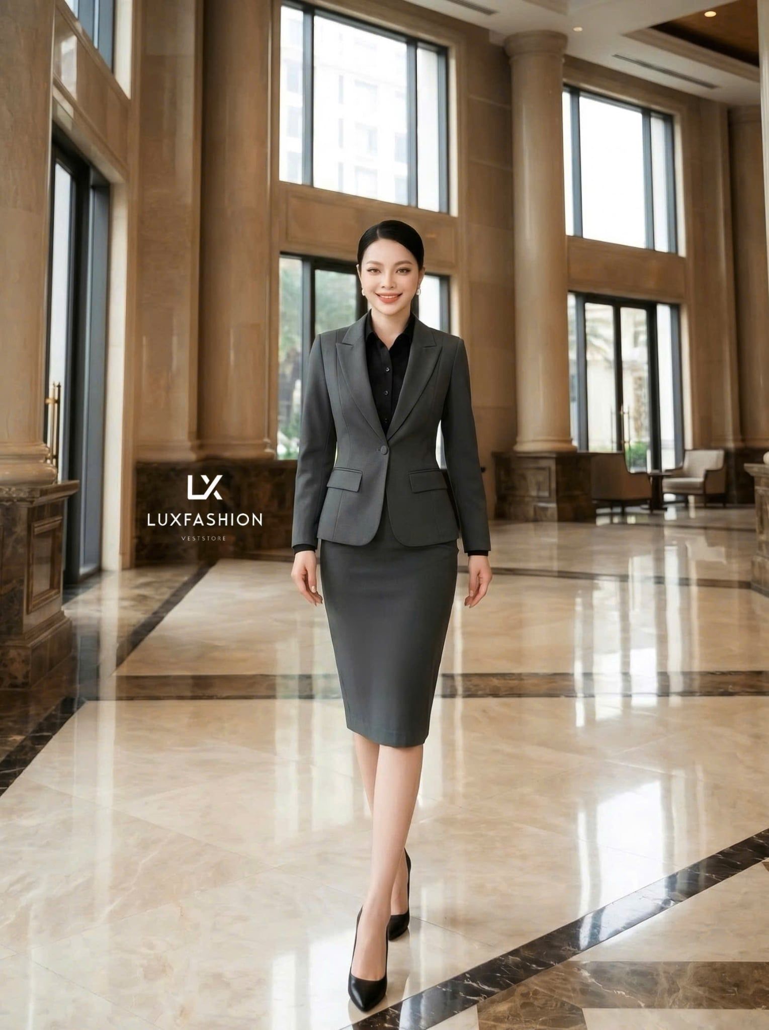  Áo sơ mi ý & Áo vest 1 nút tròn ngắn & Váy bút chì_CHÉO LẠNH_CBCL01TNVC65 (Tùy chọn combo hoặc lẻ SP) 