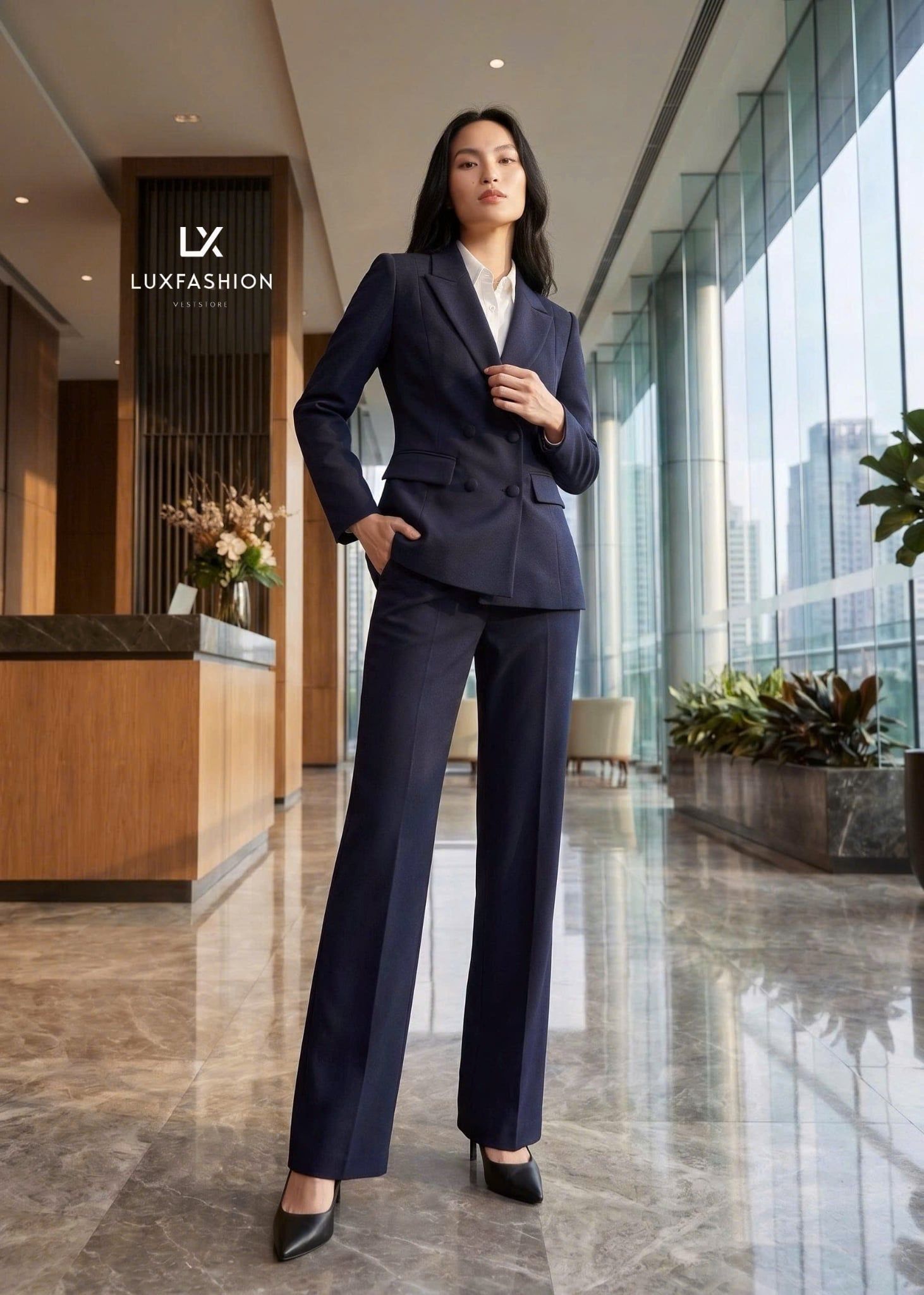  SUIT_Vest 4 nút & Quần Suông CHÉO LẠNH 