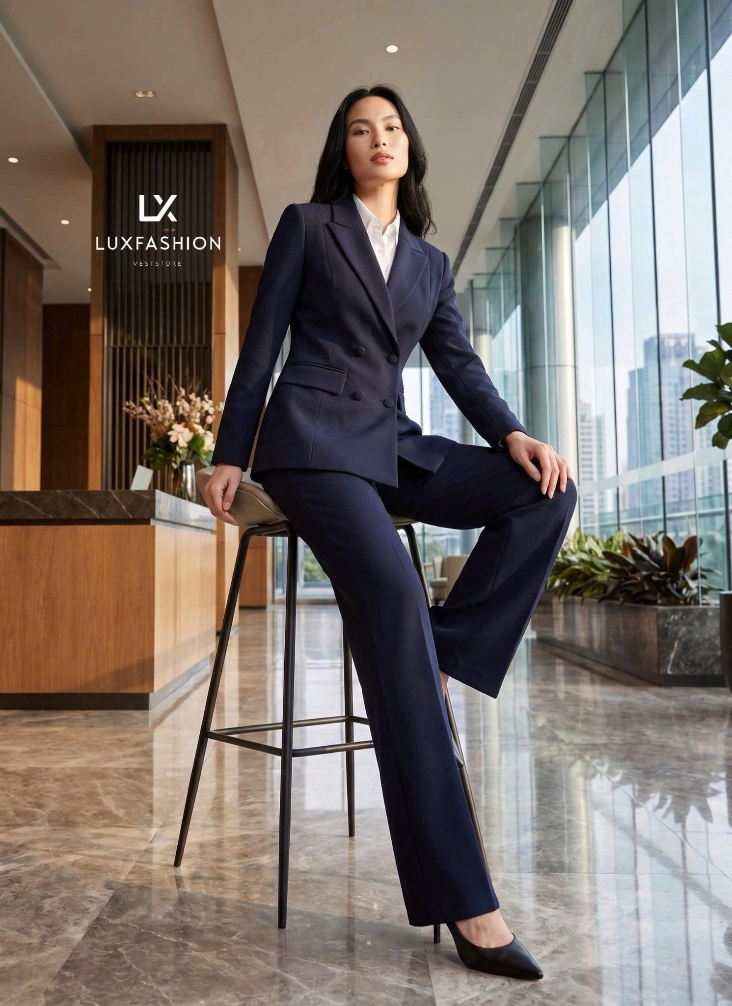  SUIT_Vest 4 nút & Quần Suông CHÉO LẠNH 