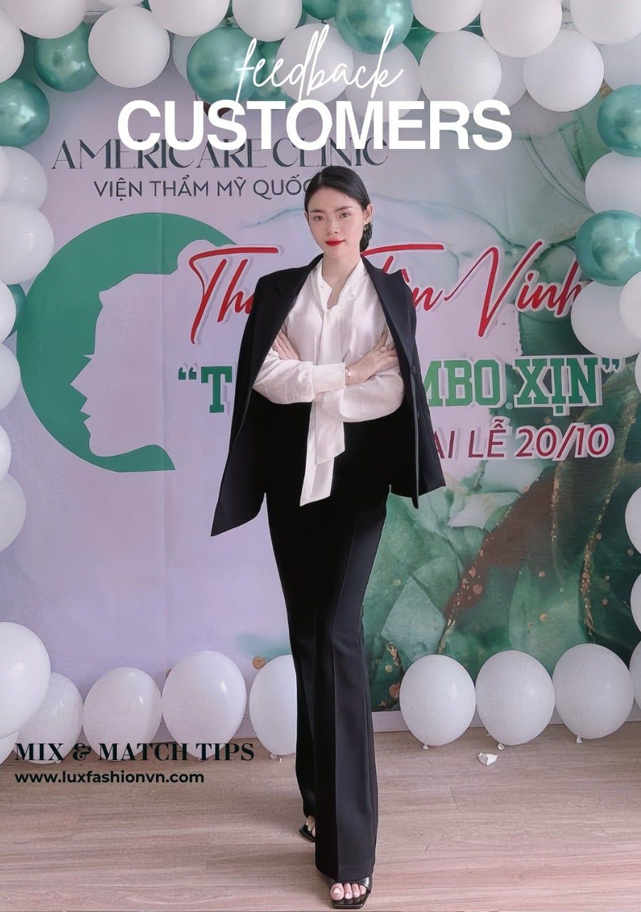  Combo TUYTSI_Vest 1 nút & Quần Loe & Sơ mi ý (Tùy chọn SP) 