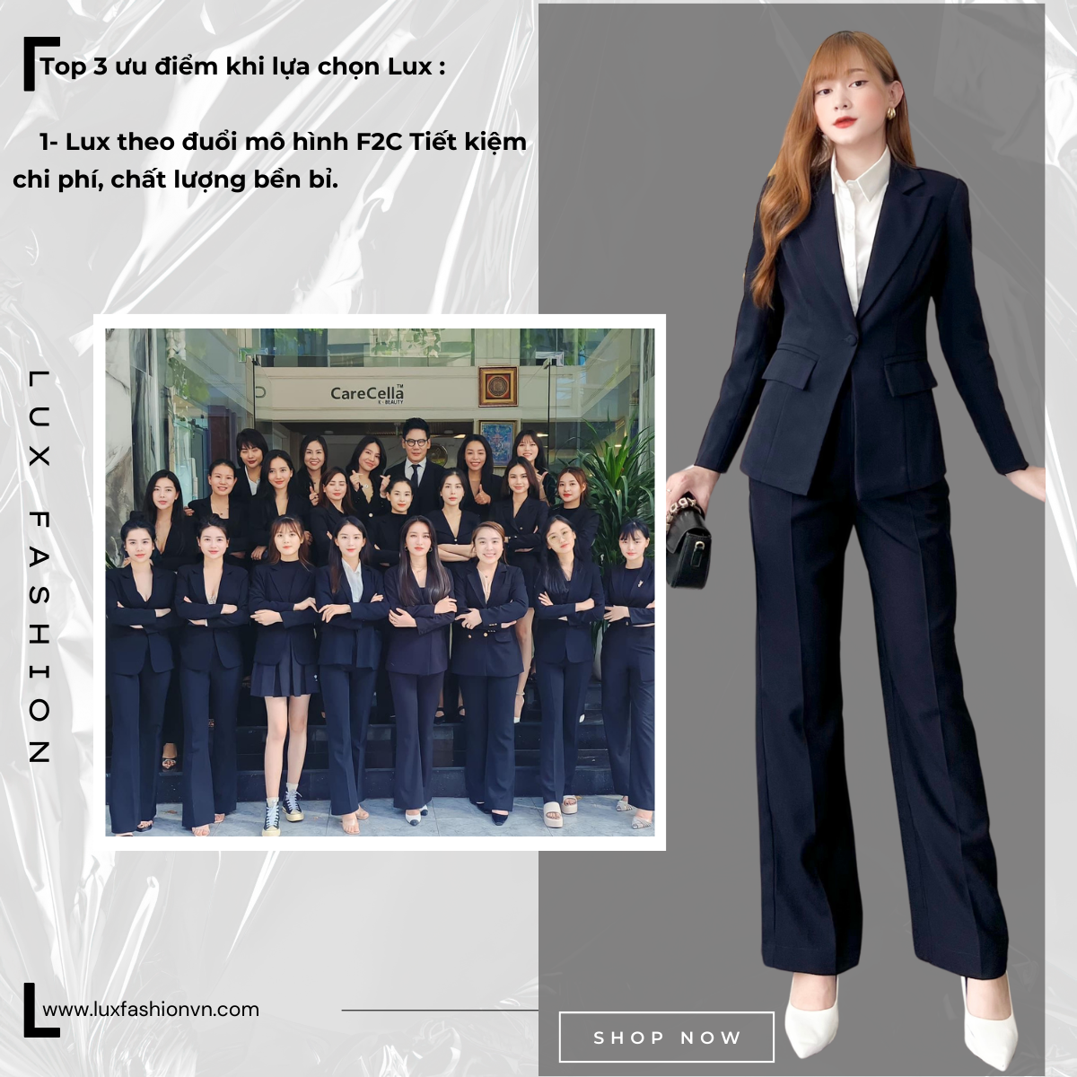  Combo TUYTSI_Vest 1 nút & Quần Suông & Sơ mi ý (Tùy chọn SP) 