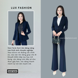  Bộ Áo Vest Nữ 1 Nút & Quần Loe 