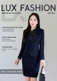  Áo sơ mi ý tay ngắn & Áo vest 2 nút tròn ngắn & Váy ngắn ôm_TUYTSI_CBTS03TN2NV52 (Tùy chọn combo hoặc lẻ SP) 