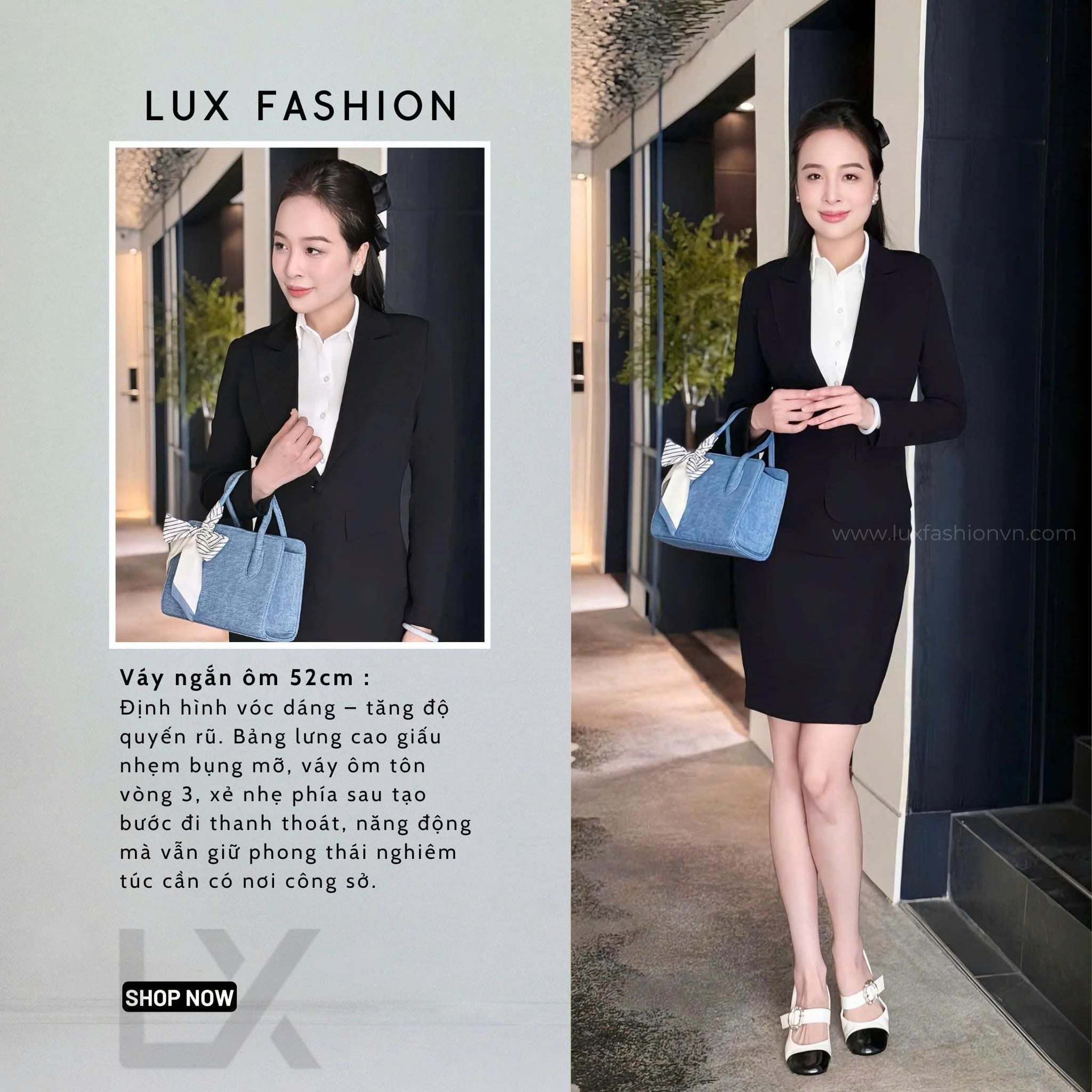  Áo sơ mi ý tay ngắn & Áo vest 2 nút tròn ngắn & Váy ngắn ôm_TUYTSI_CBTS03TN2NV52 (Tùy chọn combo hoặc lẻ SP) 