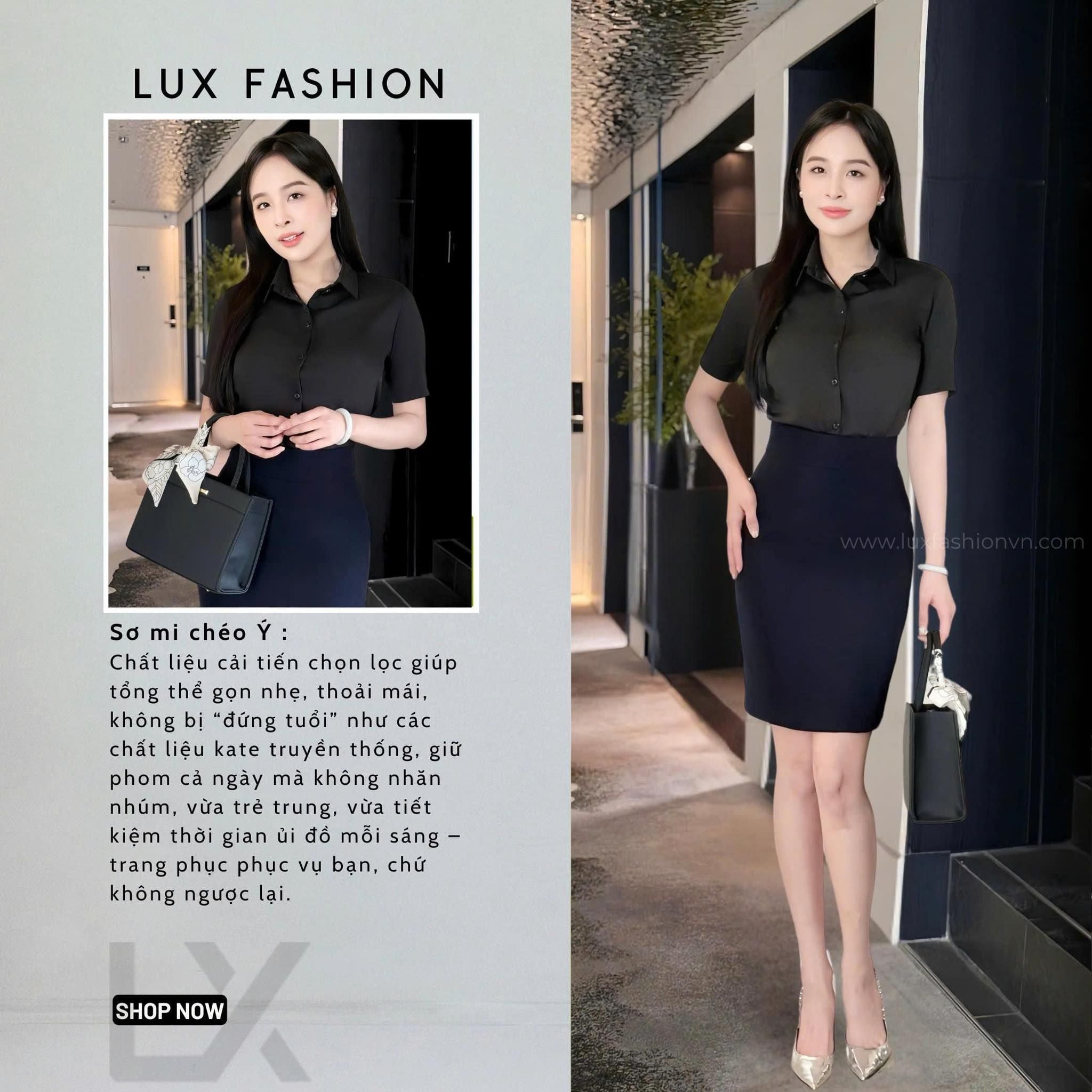  Áo sơ mi ý tay ngắn & Áo vest 2 nút tròn ngắn & Váy ngắn ôm_TUYTSI_CBTS03TN2NV52 (Tùy chọn combo hoặc lẻ SP) 