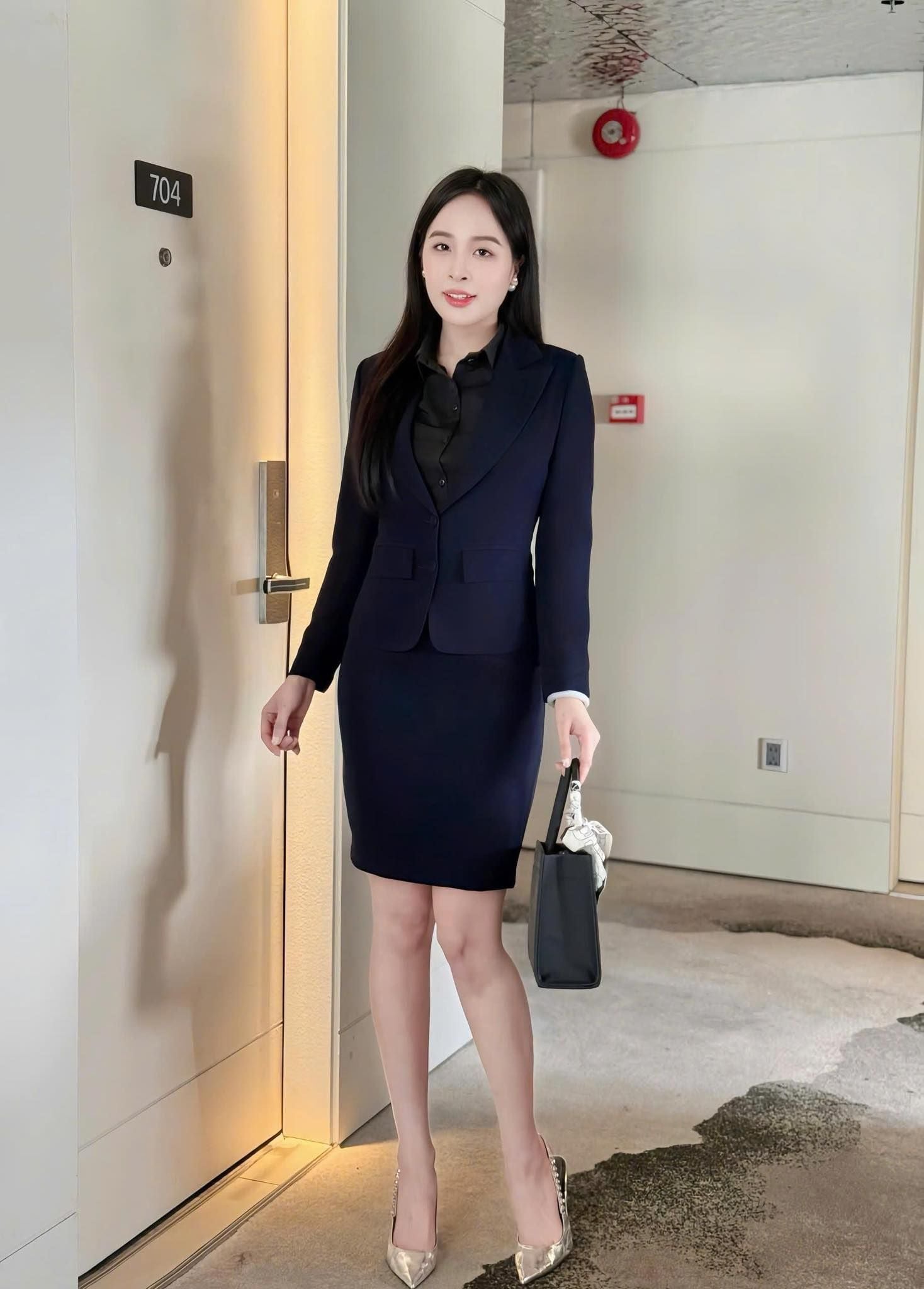  Áo sơ mi ý tay ngắn & Áo vest 2 nút tròn ngắn & Váy ngắn ôm_TUYTSI_CBTS03TN2NV52 (Tùy chọn combo hoặc lẻ SP) 