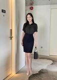  Áo sơ mi ý tay ngắn & Áo vest 2 nút tròn ngắn & Váy ngắn ôm_TUYTSI_CBTS03TN2NV52 (Tùy chọn combo hoặc lẻ SP) 