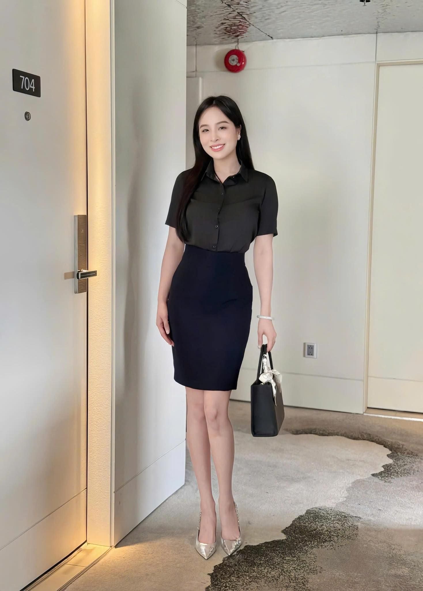  Áo sơ mi ý tay ngắn & Áo vest 2 nút tròn ngắn & Váy ngắn ôm_TUYTSI_CBTS03TN2NV52 (Tùy chọn combo hoặc lẻ SP) 
