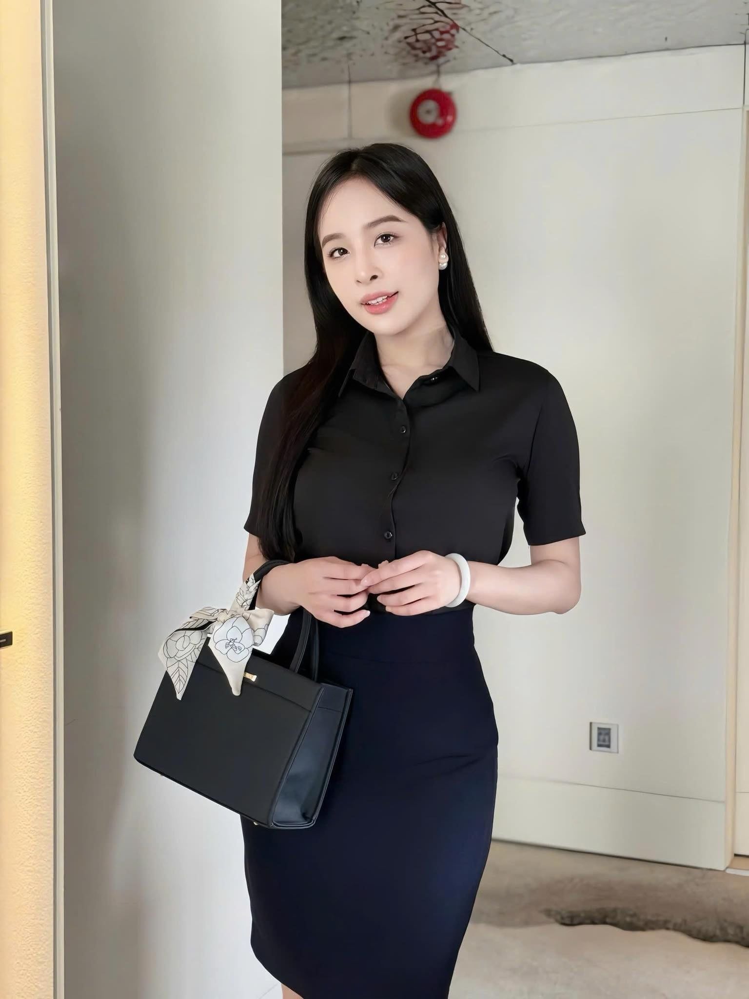  Áo sơ mi ý tay ngắn & Áo vest 2 nút tròn ngắn & Váy ngắn ôm_TUYTSI_CBTS03TN2NV52 (Tùy chọn combo hoặc lẻ SP) 
