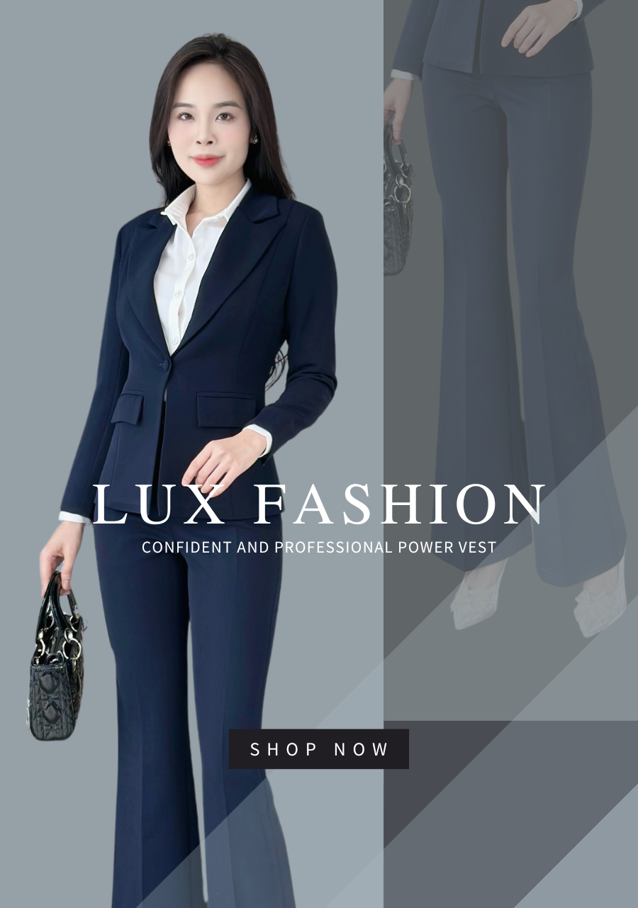  Bộ Áo Vest Nữ 1 Nút & Quần Loe 