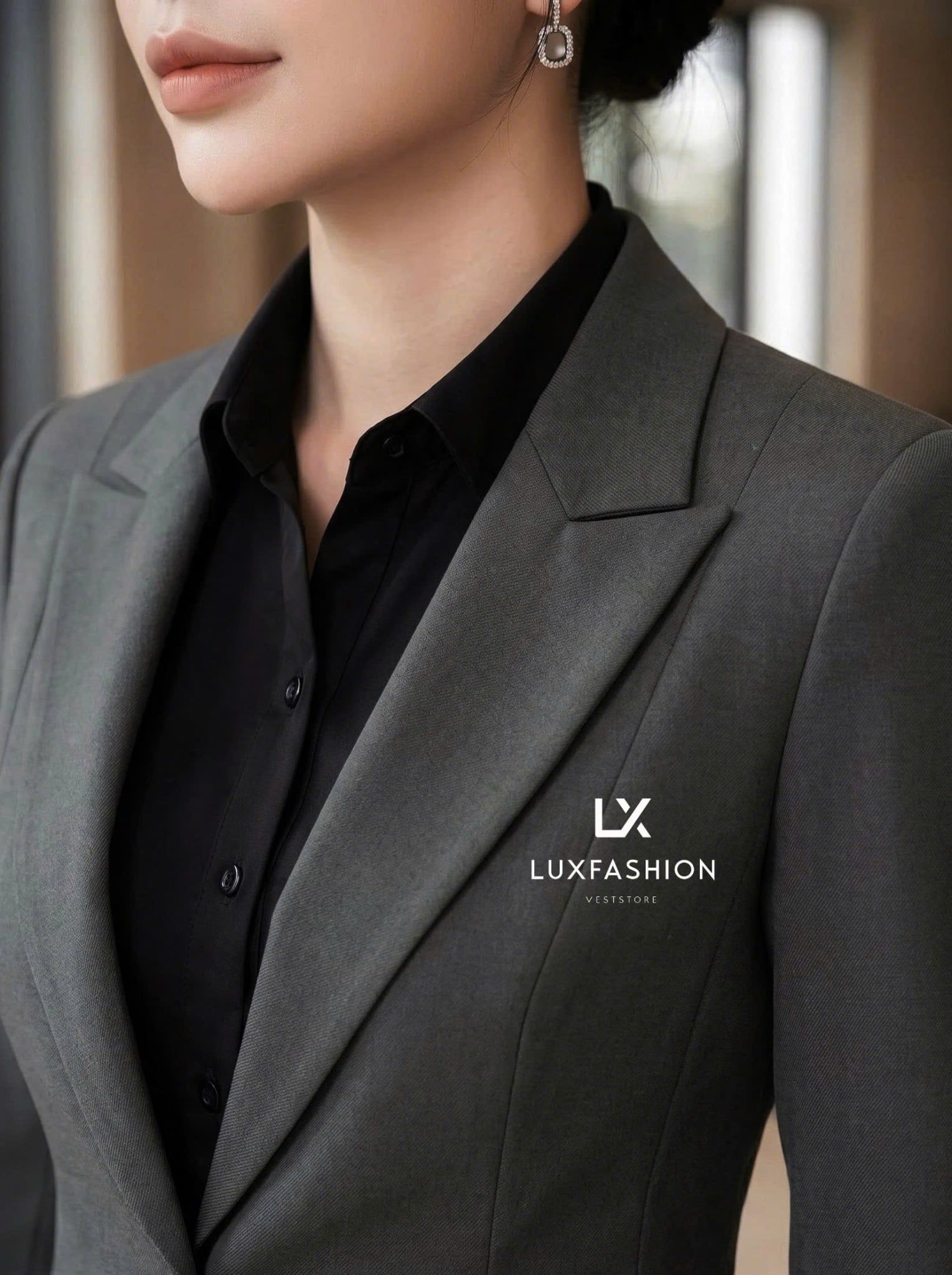 SUIT_Vest 4 nút & Quần Suông CHÉO LẠNH 