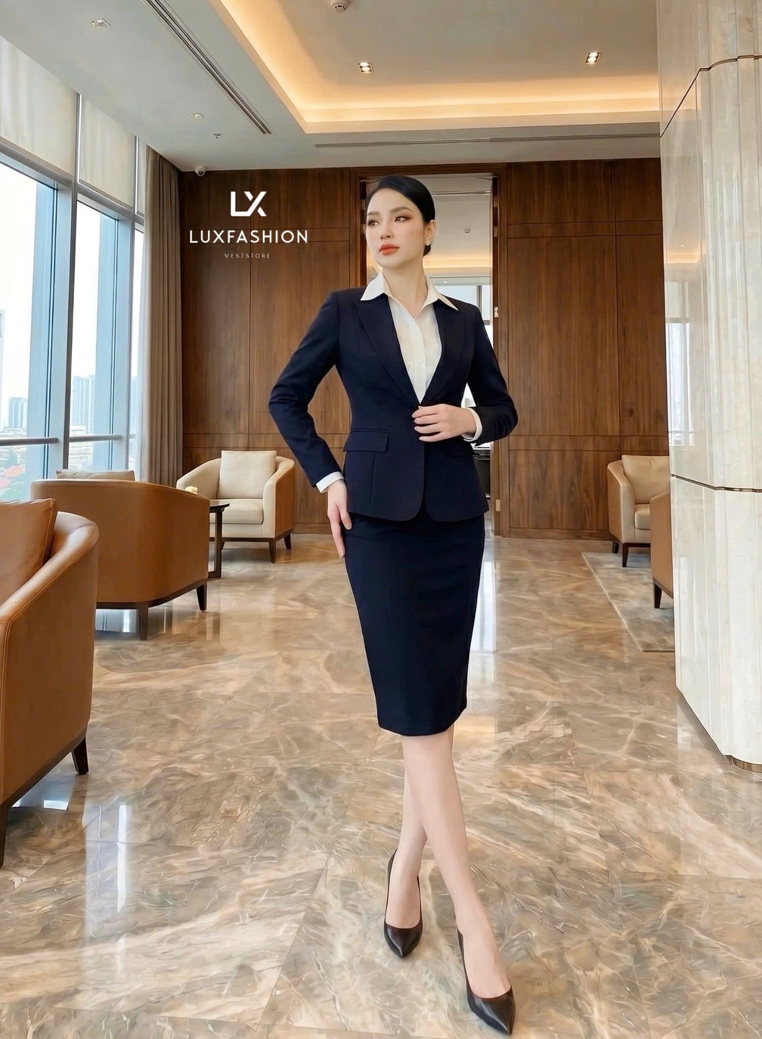  Áo sơ mi ý & Áo vest 1 nút tròn ngắn & Váy bút chì_TUYTSI_CBTS01TNVC65 (Tùy chọn combo hoặc lẻ SP) 