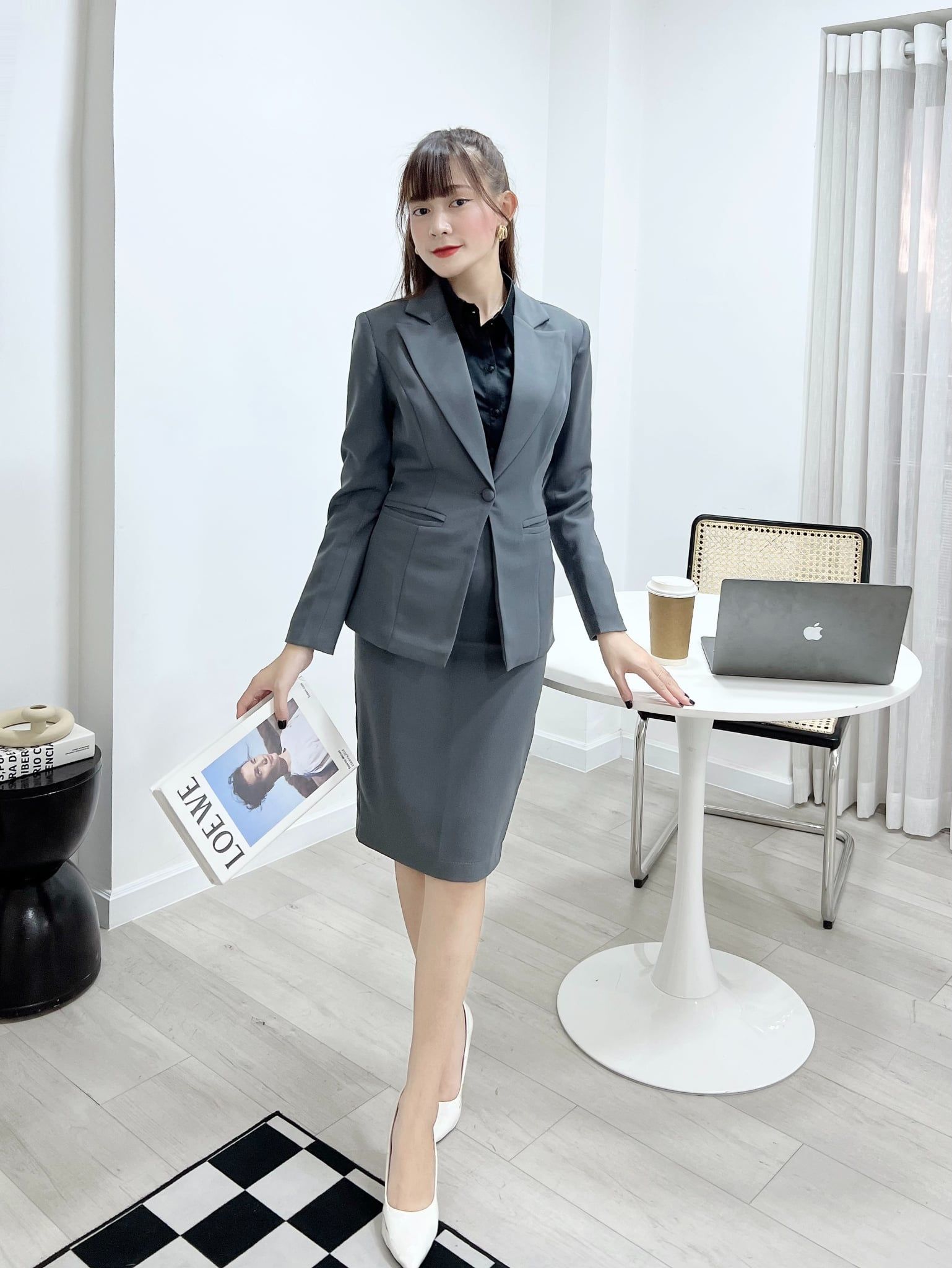  Áo sơ mi ý & Áo vest 1 nút vạt vuông & Váy bút chì_TUYTSI_CBTS02VVC65 (Tùy chọn combo hoặc lẻ SP) 