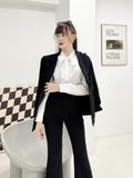  Bộ Áo Vest Nữ 4 Nút & Quần Loe 