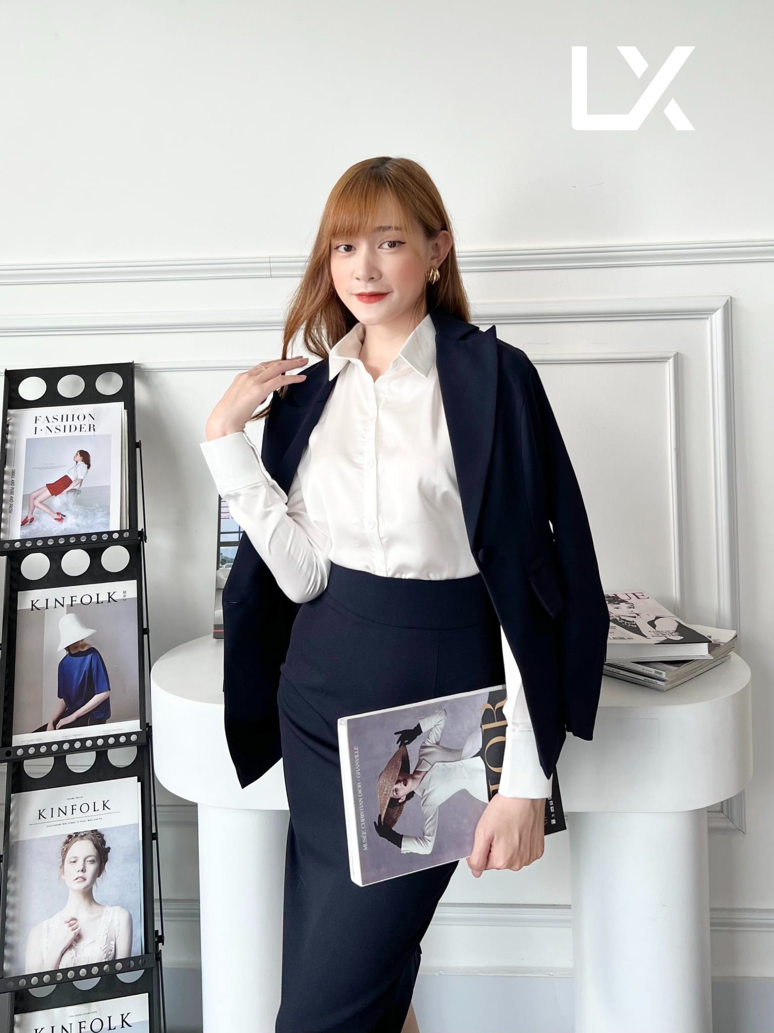  Áo sơ mi ý & Áo vest 1 nút vạt vuông & Váy bút chì_TUYTSI_CBTS02VVC65 (Tùy chọn combo hoặc lẻ SP) 