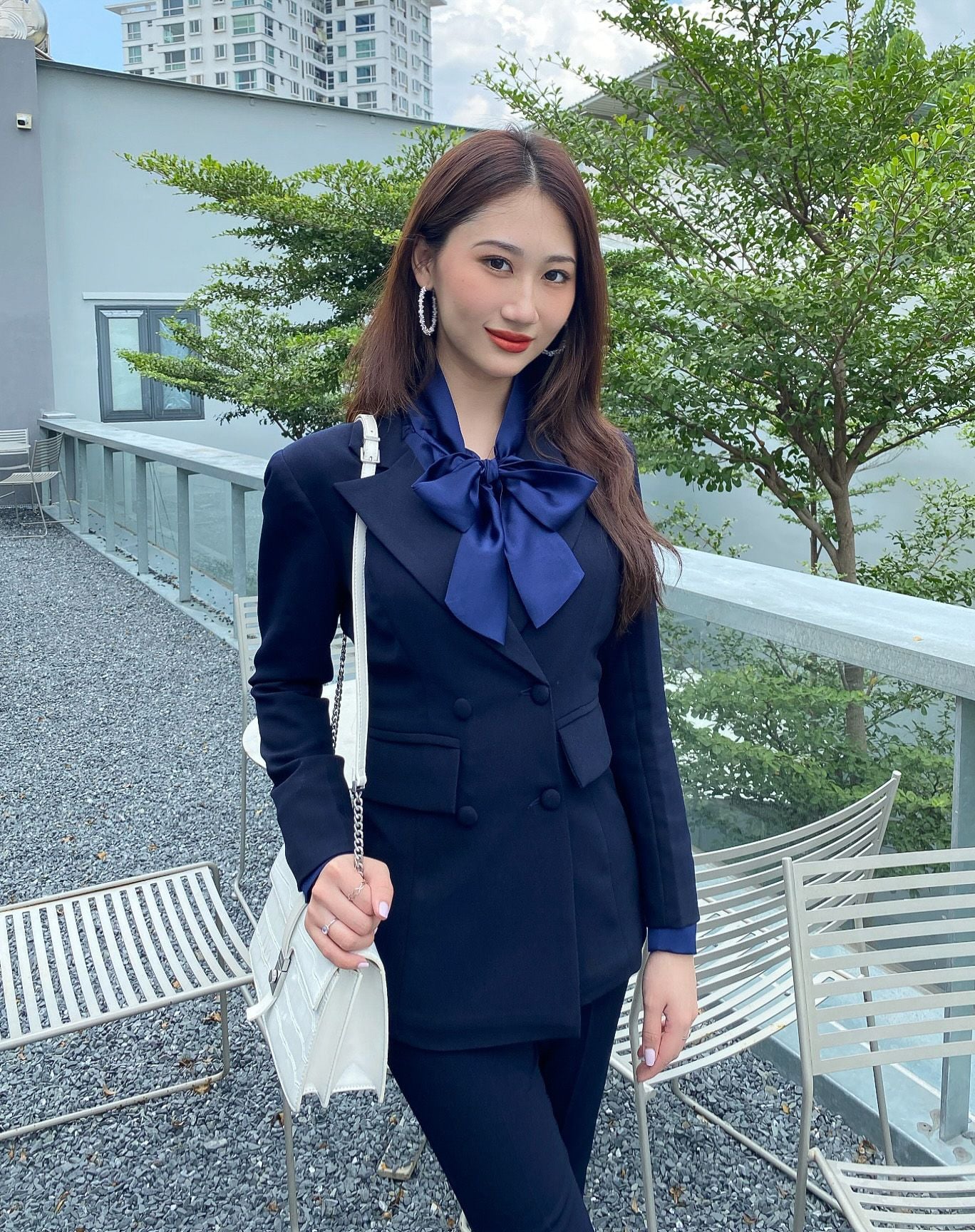  Bộ Áo Vest Nữ 4 Nút & Quần Loe 