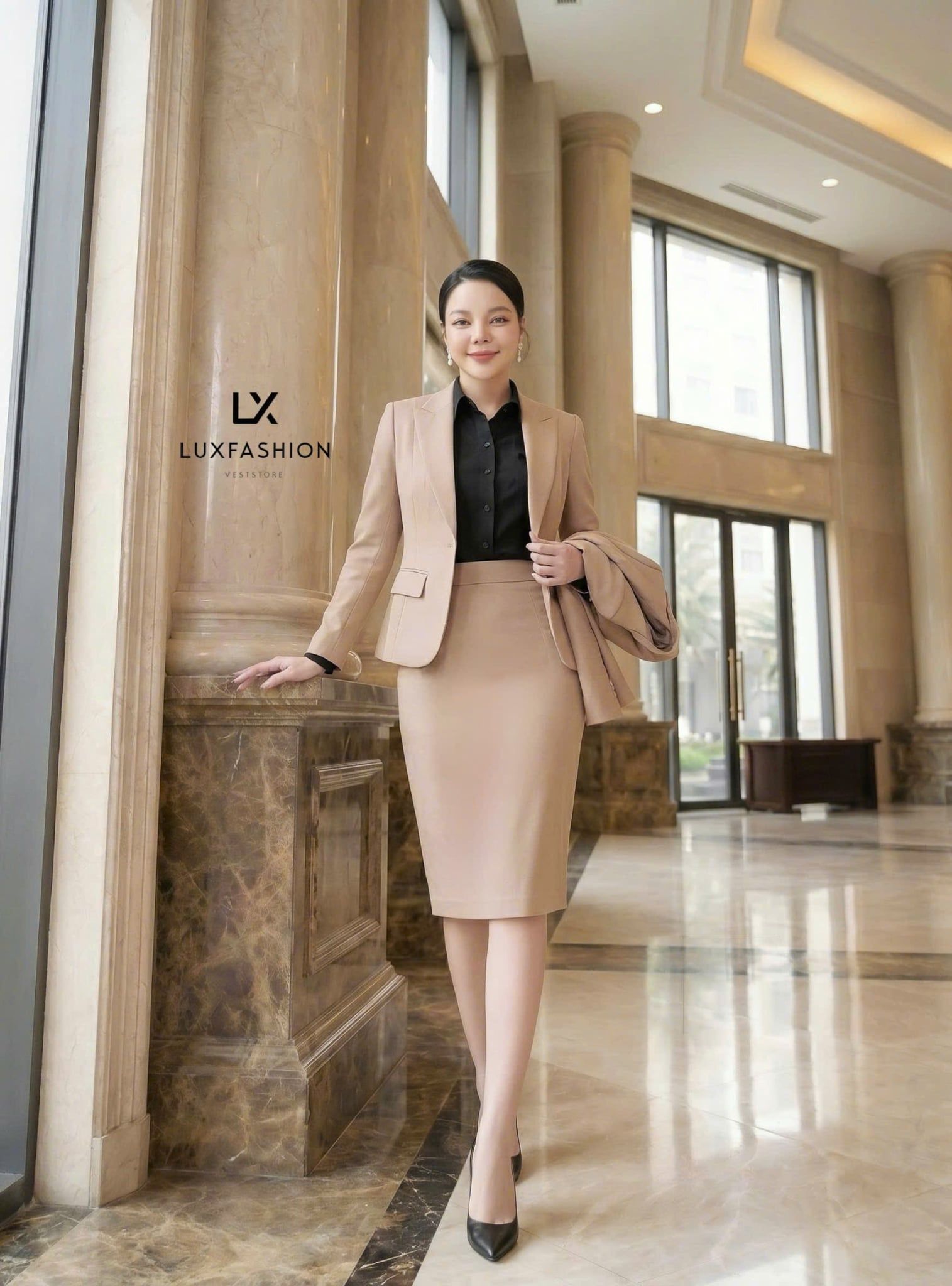  Áo sơ mi ý & Áo vest 1 nút tròn ngắn & Váy bút chì_TUYTSI_CBTS01TNVC65 (Tùy chọn combo hoặc lẻ SP) 