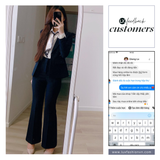  Bộ Áo Vest Nữ 1 Nút & Quần Loe 