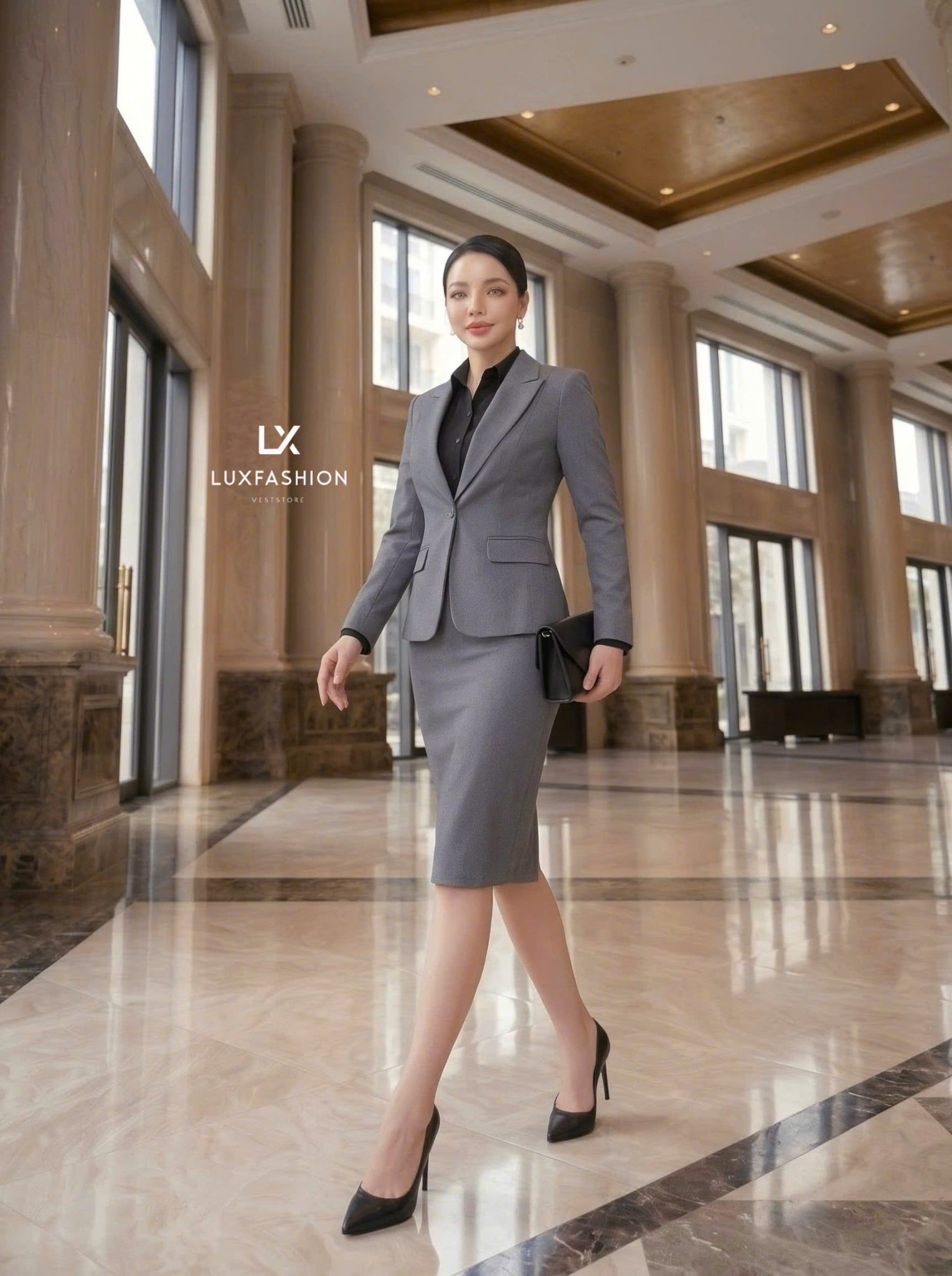  Áo sơ mi ý & Áo vest 1 nút tròn ngắn & Váy bút chì_TUYTSI_CBTS01TNVC65 (Tùy chọn combo hoặc lẻ SP) 