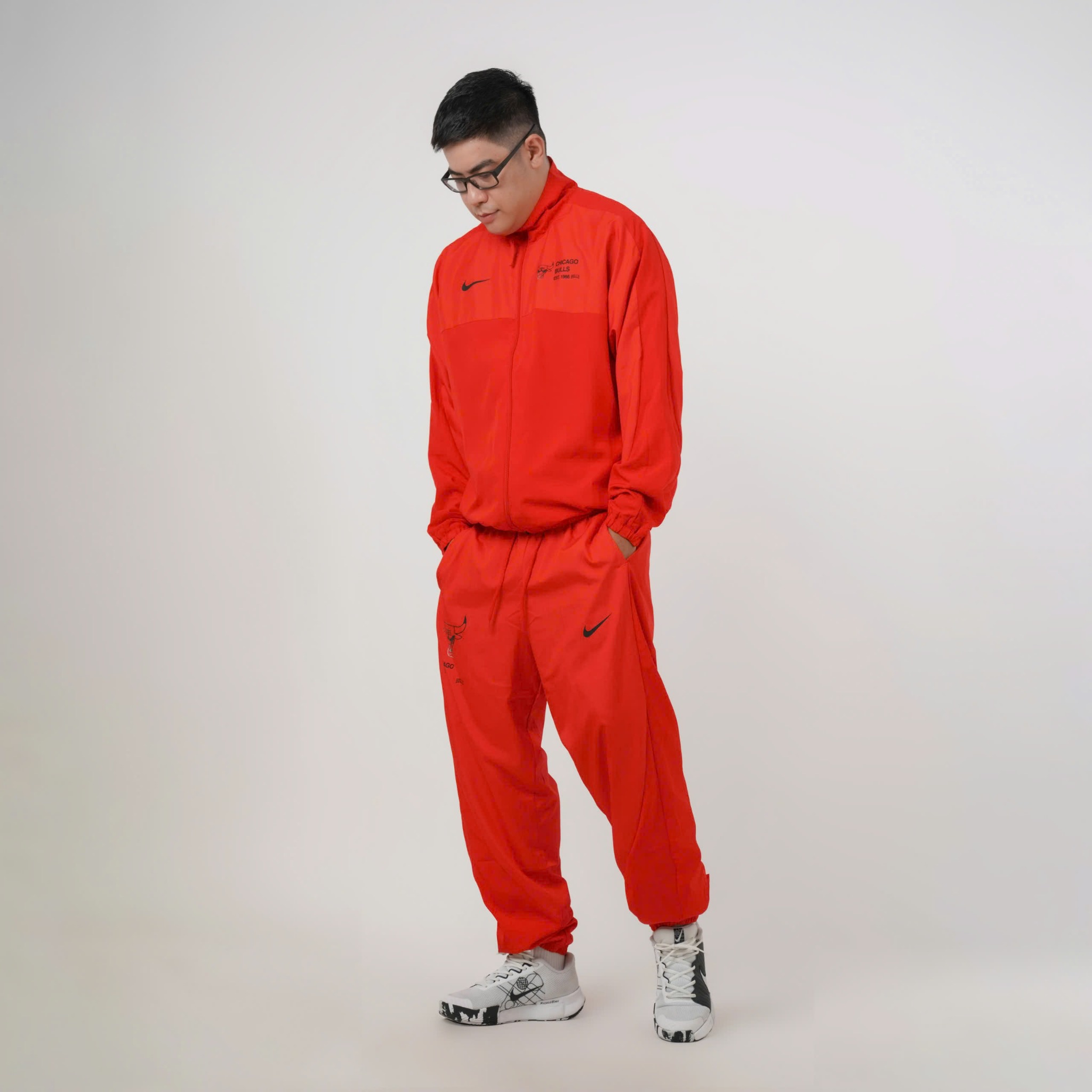 Bộ Thể Thao Nike x NBA Tuta Leggera In Microfibra Chicago Bulls Rossa Tracksuit